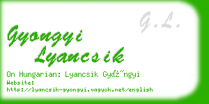 gyongyi lyancsik business card